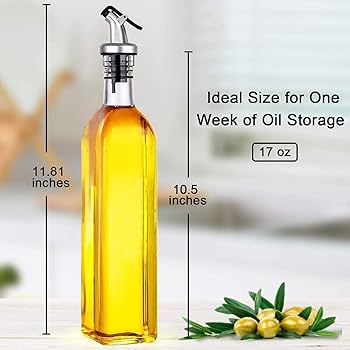 High Quality 2-in-1 Glass Oil/ Vinegar/ Soy Sauce Dispenser (2pcs, 580ml Each)