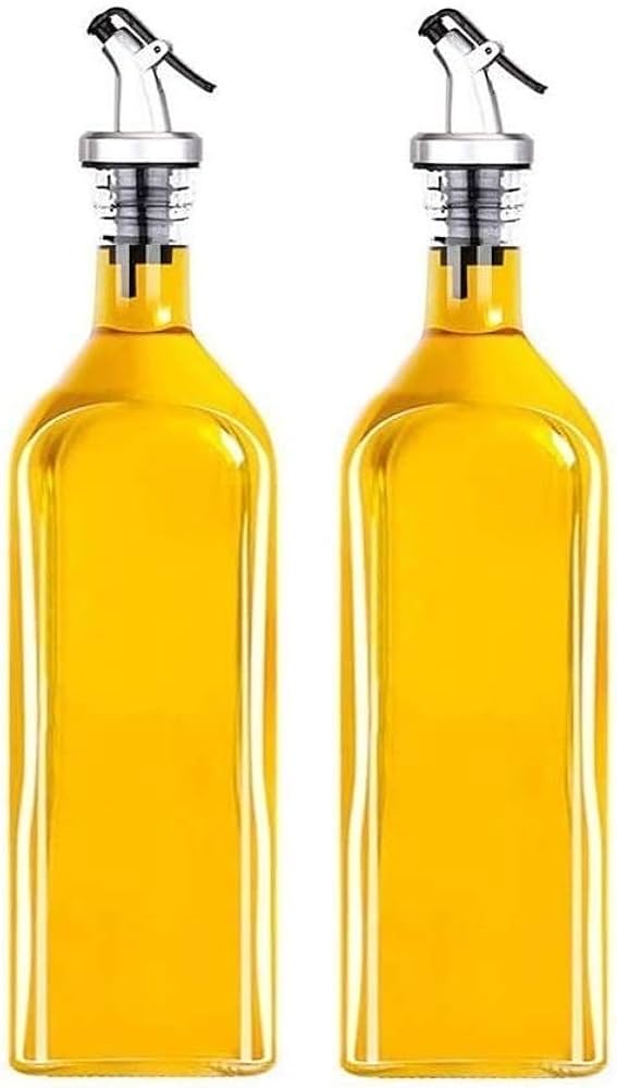 High Quality 2-in-1 Glass Oil/ Vinegar/ Soy Sauce Dispenser (2pcs, 580ml Each)