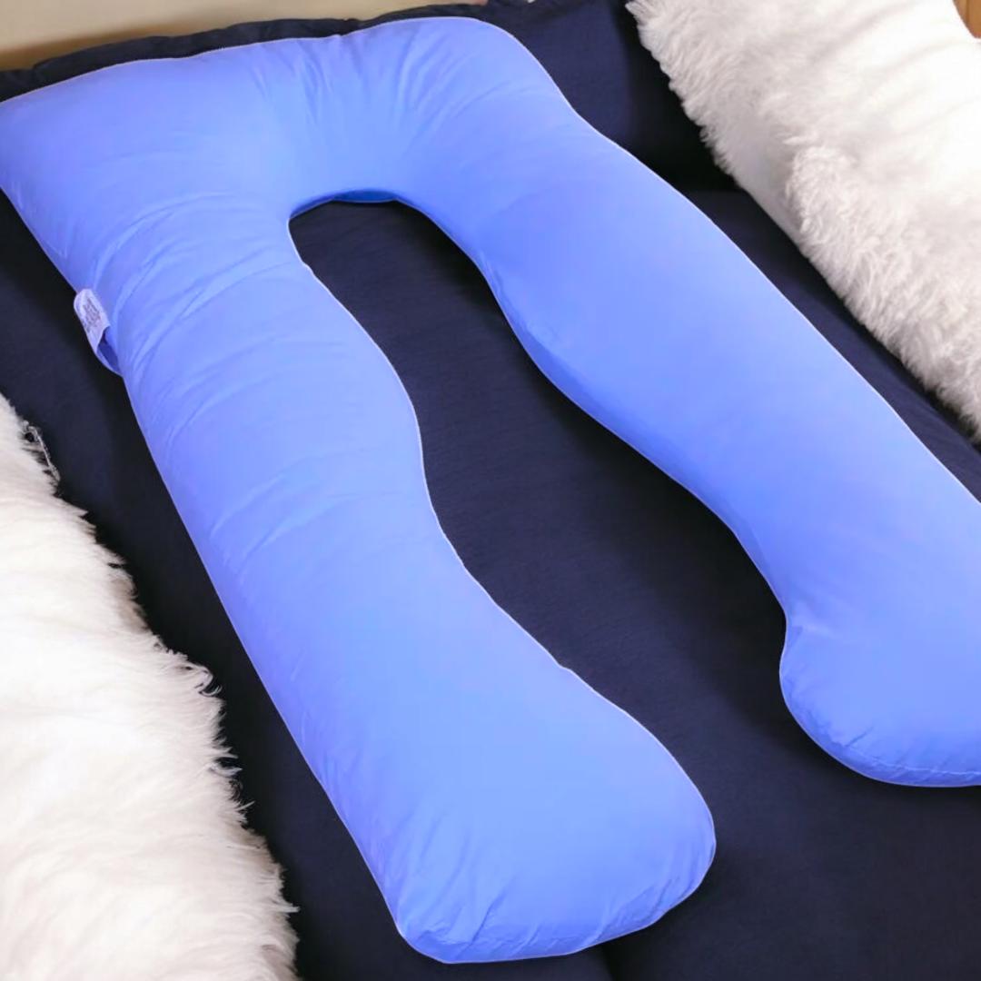 u shape Pregnancy pillow blue colored washable cotton cover