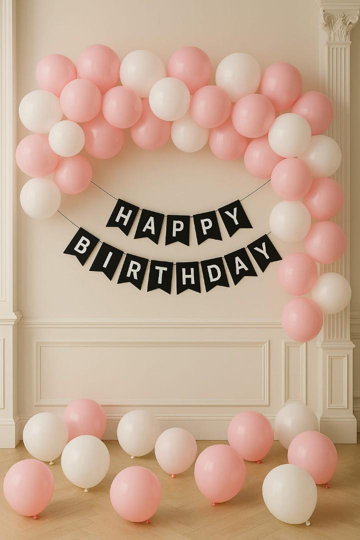 Limited time offer set of Birthday girl decorations set balloons 100pcs ,balloon pump , ribbon,glue dot (for sticking balloons on wall/ceiling )and birthday banner