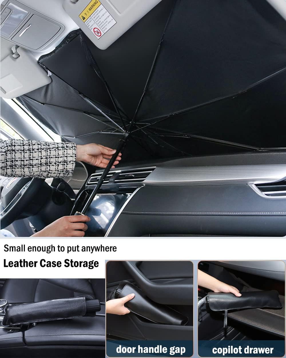 Foldable Umbrella Car Sunshade UV Protection Heat Insulation Windshield Cover Reflective Car Sun Shield