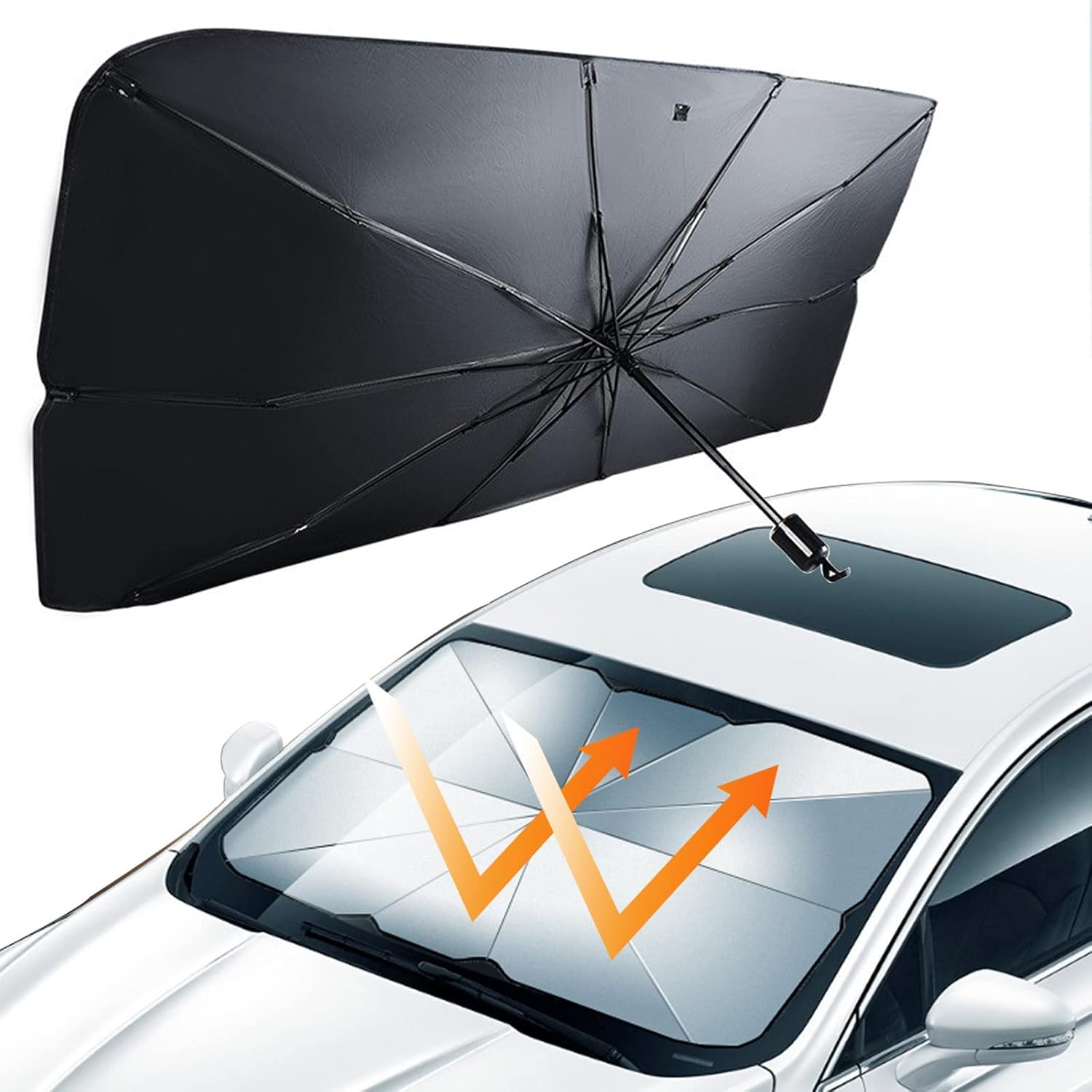 Foldable Umbrella Car Sunshade UV Protection Heat Insulation Windshield Cover Reflective Car Sun Shield