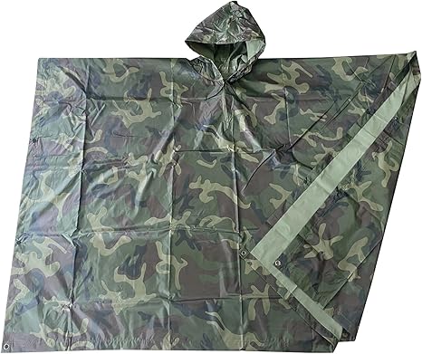 Unisex Waterproof Raincoat Poncho Lightweight Reusable Rain Cover Outdoor Hooded Rain Jacket for Travel Hiking Camping