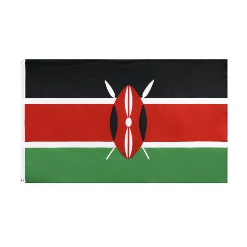 Kenyan National Flag 150x90cm Durable Outdoor Indoor Kenya Flag Weather Resistant High Quality Fabric Flag