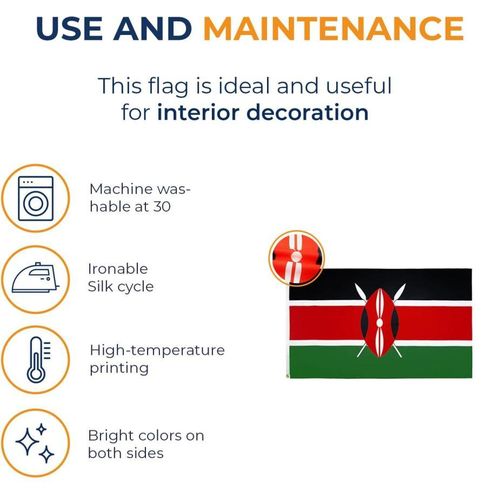 Kenyan National Flag 150x90cm Durable Outdoor Indoor Kenya Flag Weather Resistant High Quality Fabric Flag