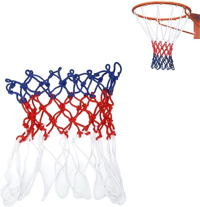 Heavy Duty Basketball Net Replacement Durable Outdoor Indoor Nylon Hoop Net Weather Resistant No Hoop Included