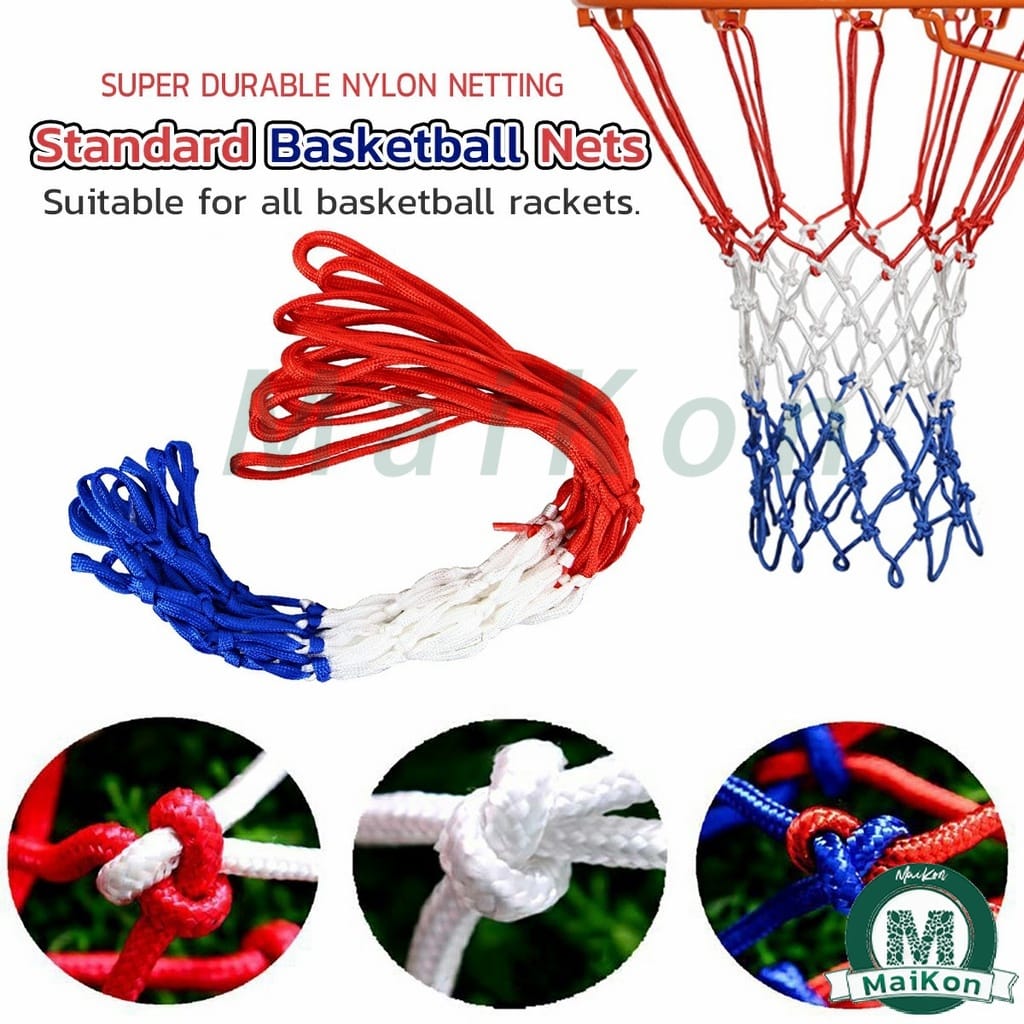 Heavy Duty Basketball Net Replacement Durable Outdoor Indoor Nylon Hoop Net Weather Resistant No Hoop Included