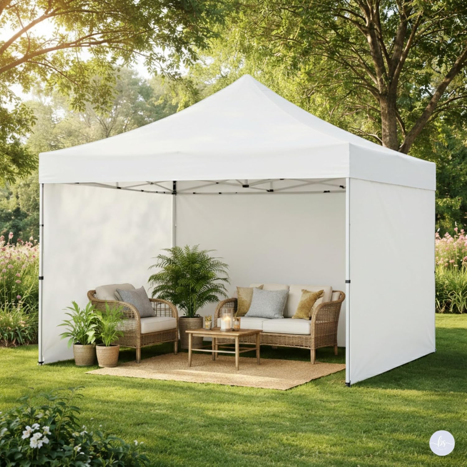 Heavy Duty Pop Up Canopy Tent with Side Walls Waterproof Outdoor Shelter Gazebo for Events Camping Backyard