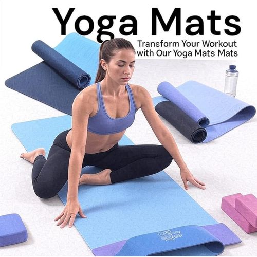 15mm Thick Non Slip Yoga Mat Double Sided TPE Fitness Exercise Mat for Yoga Pilates Workout Home Gym