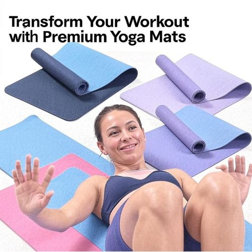 15mm Thick Non Slip Yoga Mat Double Sided TPE Fitness Exercise Mat for Yoga Pilates Workout Home Gym