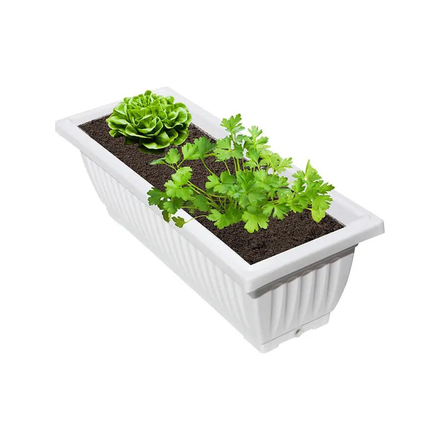 Elegant rectangular planter - white