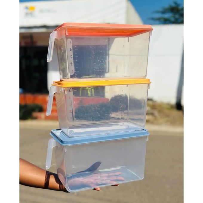 3 pieces king size storage containers - with handle - 5 litres