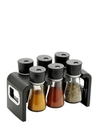 6 spice jars + 1 rack all FOR  CUTE KITCHEN