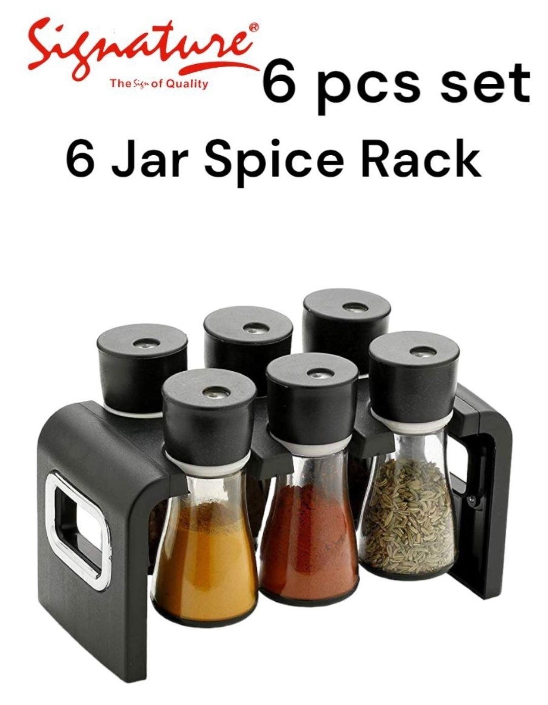 6 spice jars + 1 rack all FOR  CUTE KITCHEN
