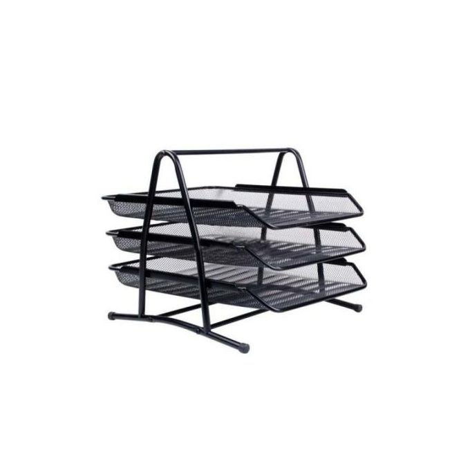 3 Tier A4 Size Metal Desk Document Tray Wire Mesh