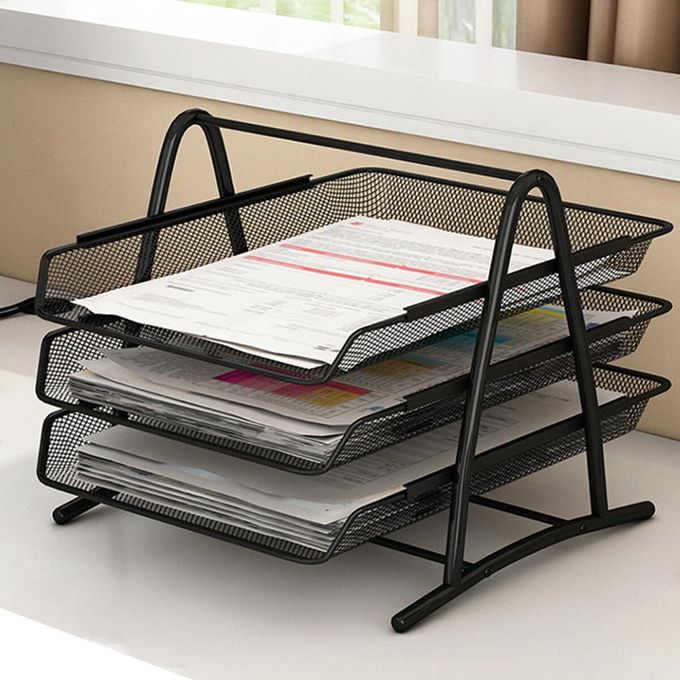 Best price for 3 Tier A4 Size Metal Desk Document Tray Wire Mesh Color ...