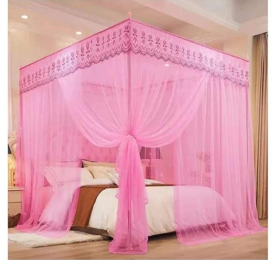 Mosquito Net With Metallic Stand-- 4*6, 5*6, 6*6 ✨4x6, 5x6,6x6 ▪️Pink, purple, cream and white