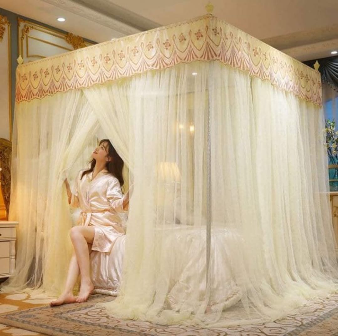 Mosquito Net With Metallic Stand-- 4*6, 5*6, 6*6 ✨4x6, 5x6,6x6 ▪️Pink, purple, cream and white