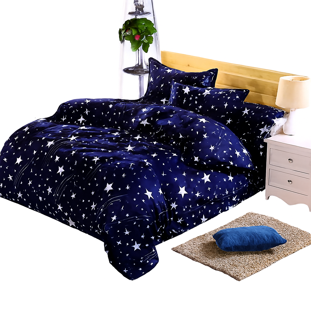 【Today's Deal】]4pcs Bedding Sets Comforter Set Bedding Duvet(1pc Duvet&1pcs Bed sheet&2pcs Pillow covers） multicolor