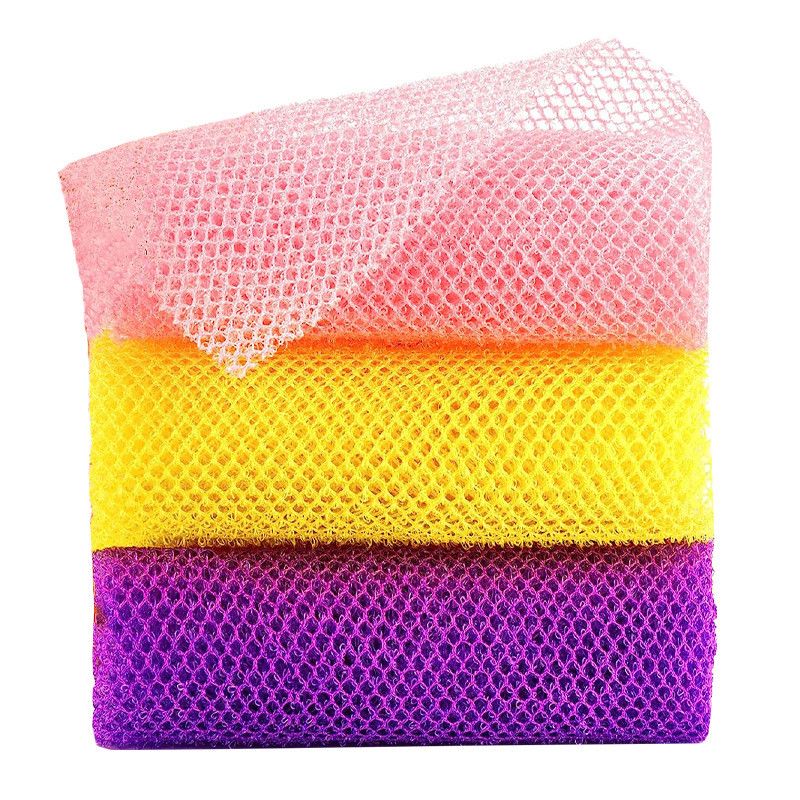 3PCS African Net Sponges, Long Net Bath Sponge Exfoliating Towels for Bath, Shower Body Scrubber Back Scrubber Skin Smoothers for Daily Use, 30x80cm