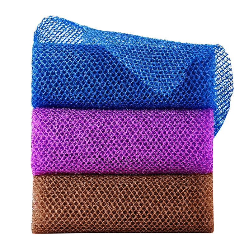 3PCS African Net Sponges, Long Net Bath Sponge Exfoliating Towels for Bath, Shower Body Scrubber Back Scrubber Skin Smoothers for Daily Use, 30x80cm