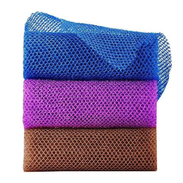 3PCS African Net Sponges, Long Net Bath Sponge Exfoliating Towels for Bath, Shower Body Scrubber Back Scrubber Skin Smoothers for Daily Use, 30x80cm
