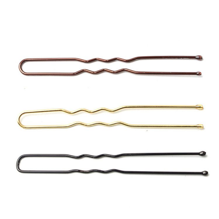 Brown Hair Pins for Buns,  U Shaped Hair Pins Black Hair Bun Pins for Women Girls