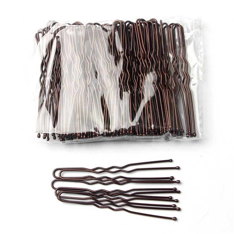 Brown Hair Pins for Buns,  U Shaped Hair Pins Black Hair Bun Pins for Women Girls