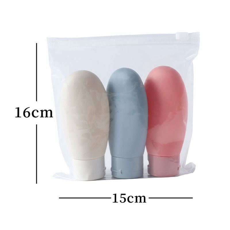 3 Pack Portable Travel Bottles for Toiletries, Leakproof Refillable Liquid Containers for Shampoo, Body Lotion, Hair Conditioner, 60ml/2.02oz
