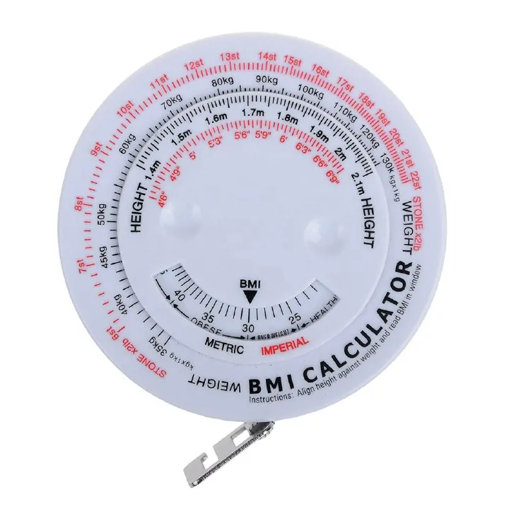 BMI Measuring Tape Measurement range (0-150cm) BMI Wheel Calculator Body Mass Index Calculator, Body Tape Measure for Body Waist Weight Health Accurate Measurement