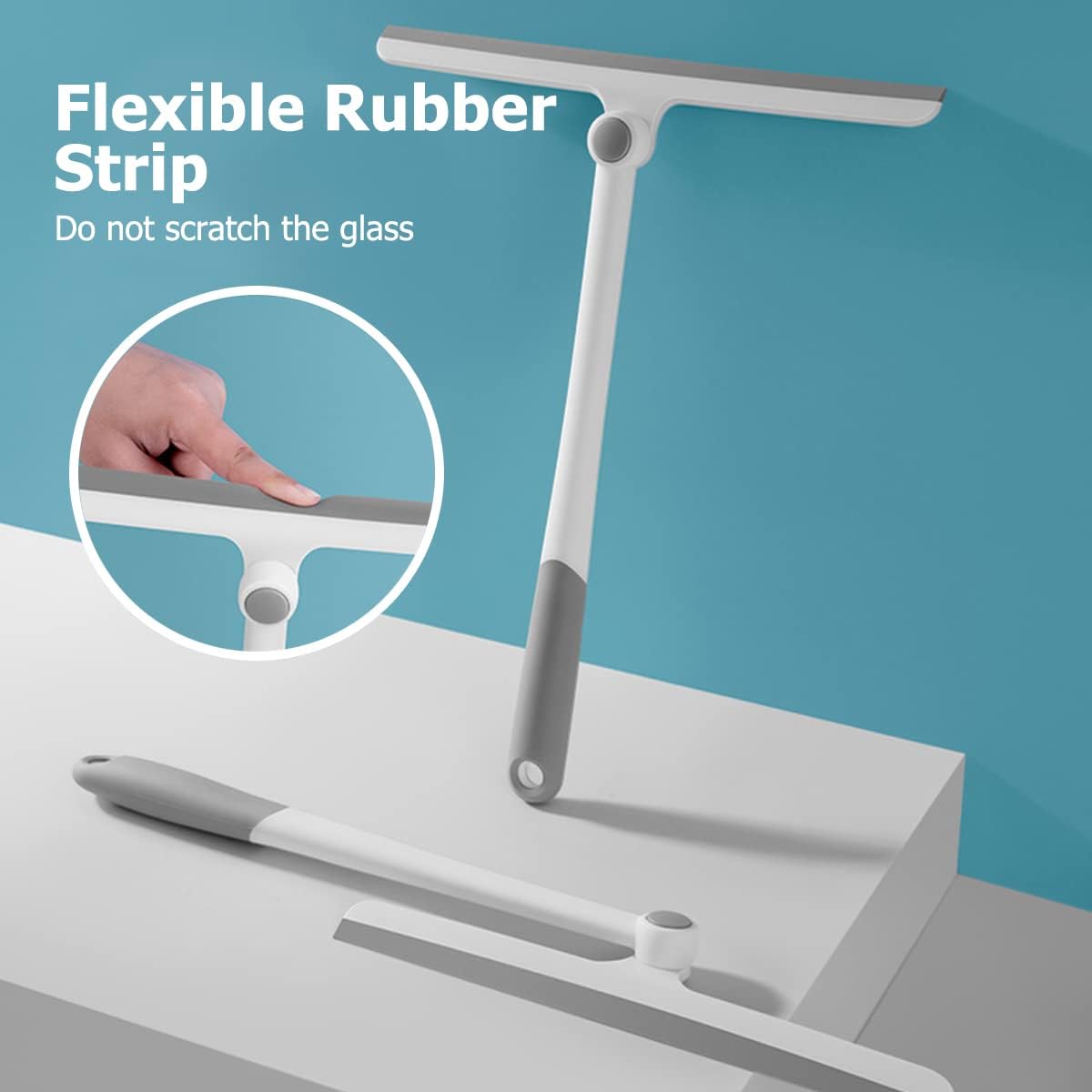 Window Washer Shower Squeegee for Shower Doors Glass Window Wiper Window Cleaning Tool Brush for Glass Doors, Bathroom, Mirrors, Windows Cars and Tile Walls