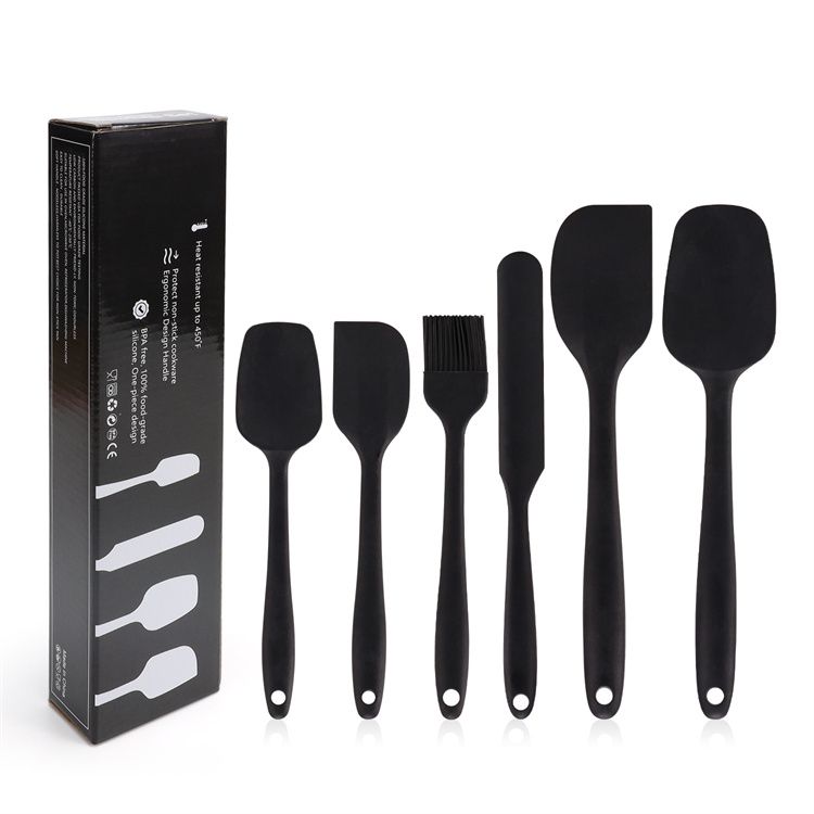 Silicone Spatula Set - 6 Piece Non-Stick Rubber Spatula Set, Heat-Resistant Spatula Kitchen Utensils Set for Cooking, Baking and Mixing