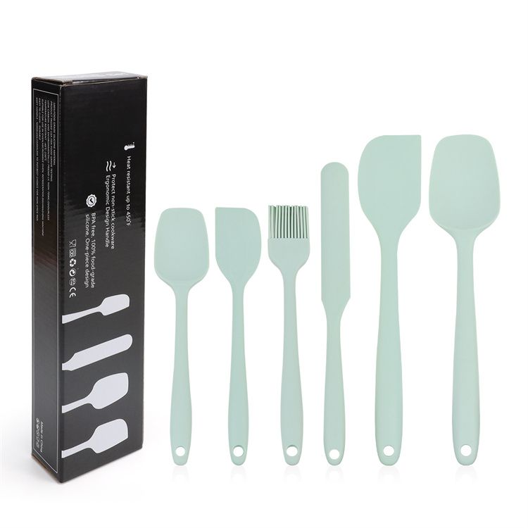 Silicone Spatula Set - 6 Piece Non-Stick Rubber Spatula Set, Heat-Resistant Spatula Kitchen Utensils Set for Cooking, Baking and Mixing
