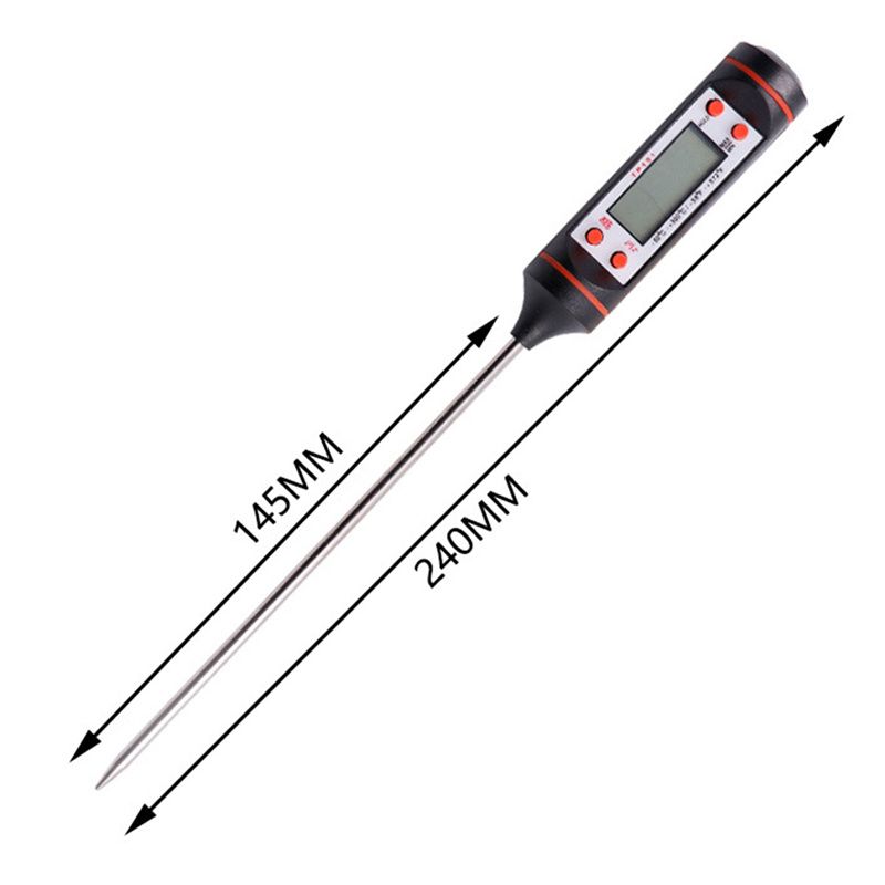 Meat Thermometer, Cooking Thermometer With Instant Read, Lcd Screen, Hold Function For Kitchen Food Smoker Grill BBQ Candy Milk Water, Black