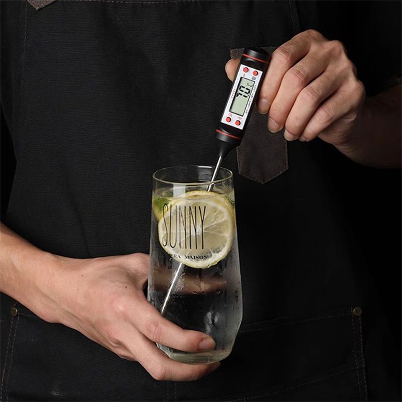 Meat Thermometer, Cooking Thermometer With Instant Read, Lcd Screen, Hold Function For Kitchen Food Smoker Grill BBQ Candy Milk Water, Black