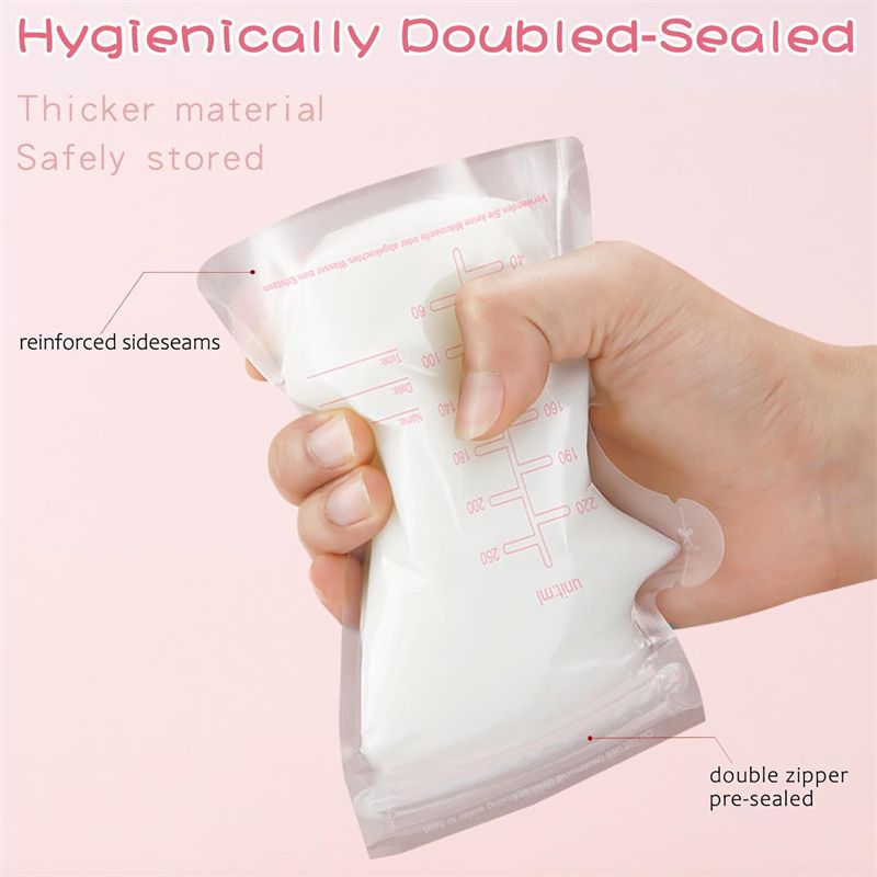 30Pcs Breastmilk Storage Bags for Breastfeeding Doubled Sealed Breast Milk Storing Bags BPA Free Self Standing Breastmilk Bags