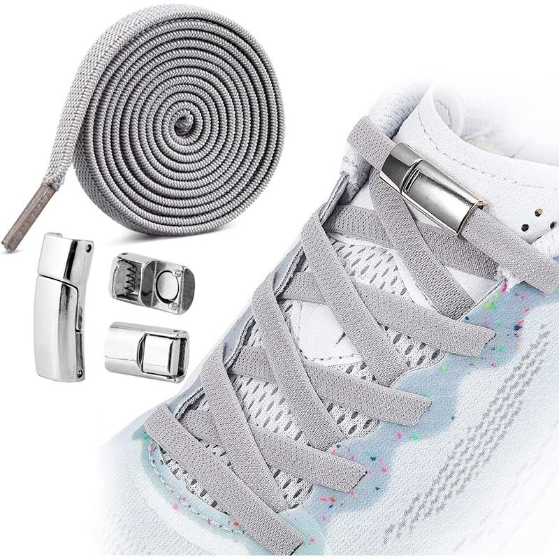 Elastic No tie Shoelaces with Magnetic Lock Adjustable Flat Shoelaces for Sneakers Lazy Lock Elastic Tieless Sports Shoes Strings Fits All Shoes
