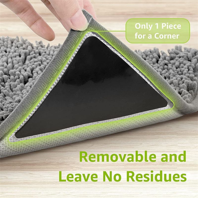 4Pcs/8Pcs Grippers for Rugs, Double Sided Non Slip Rug Pads for Hardwood Floors and Tiles, Reusable and Washable Rug Tape for Area Rugs, Dual Sided Adhesive Rug Pad Gripper Keep Corners Flat