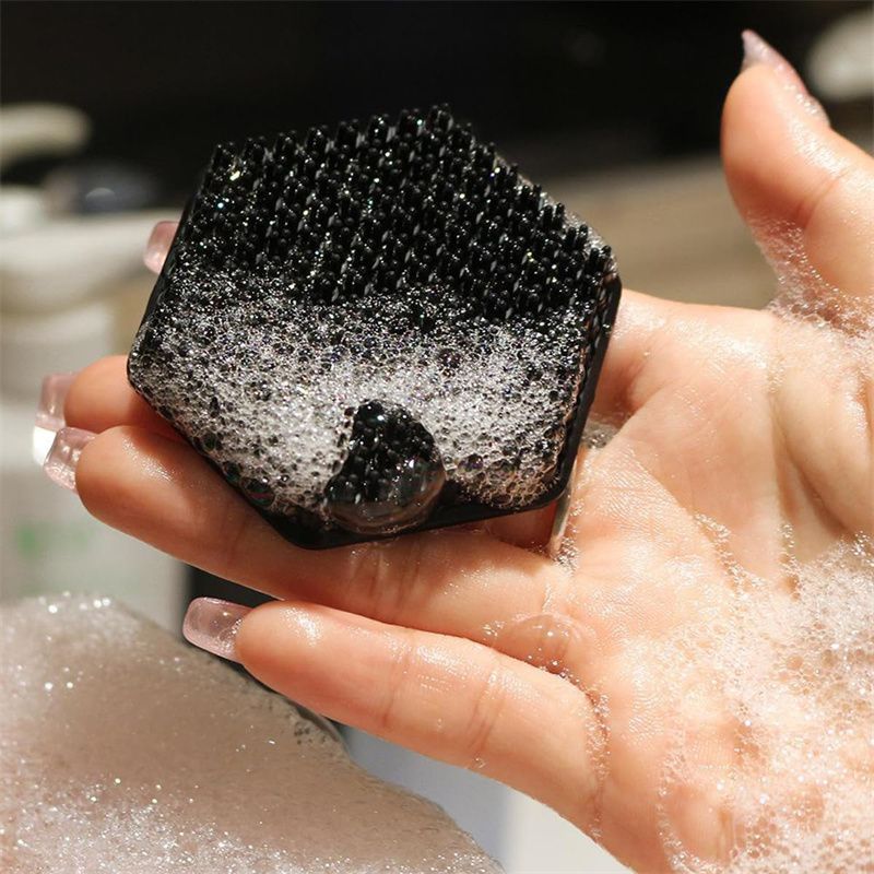 Silicone Face Scrubber for Men, Gentle Exfoliating Body Brush Massager Removes Dead & Dry Skin, Body Scrubber Beard Brush for Skin Cleansing