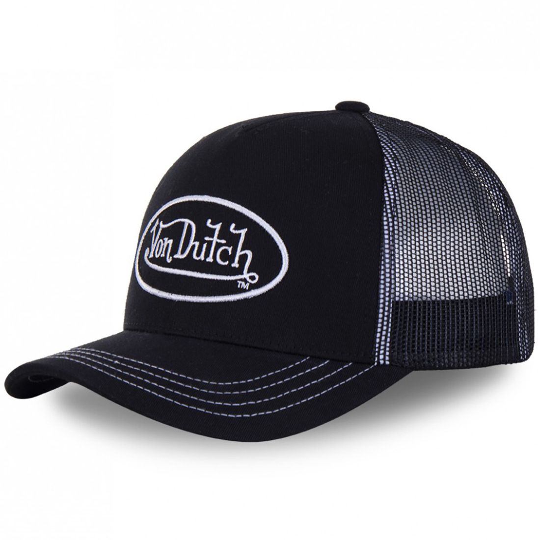 TS Von Dutch Classic Trucker Hat - Retro Snapback Cap for Men and Women - Adjustable Fit Panel, Breathable Mesh Rear, Curve Bill 21.65-24.01inches(55-61cm)