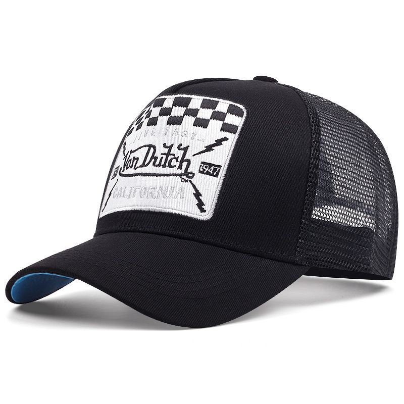 TS Von Dutch Classic Trucker Hat - Retro Snapback Cap for Men and Women - Adjustable Fit Panel, Breathable Mesh Rear, Curve Bill 21.65-24.01inches(55-61cm)