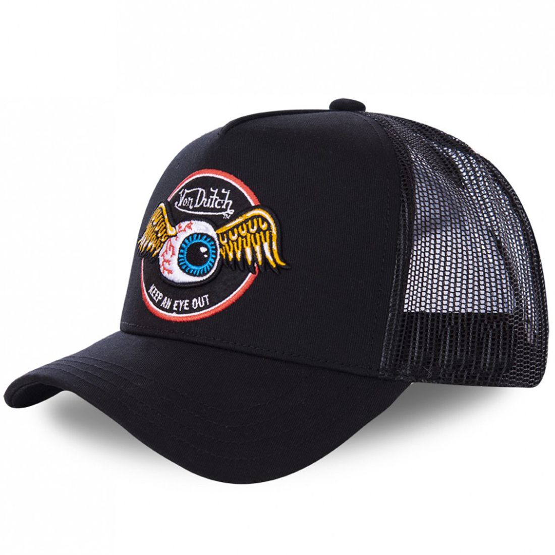 TS Von Dutch Classic Trucker Hat - Retro Snapback Cap for Men and Women - Adjustable Fit Panel, Breathable Mesh Rear, Curve Bill 21.65-24.01inches(55-61cm)