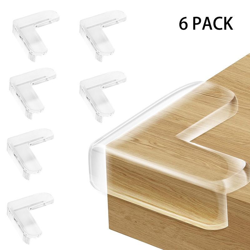 ‎TS Corner Guards (6 Pack) Clear Protectors | High Resistant Adhesive Gel Best Baby Proof Stop Child Head Injuries Tables, Furniture & Sharp Corners Proofing