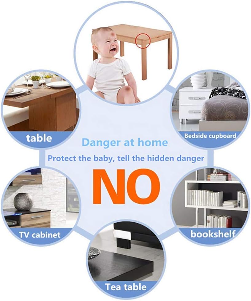 ‎TS Corner Guards (6 Pack) Clear Protectors | High Resistant Adhesive Gel Best Baby Proof Stop Child Head Injuries Tables, Furniture & Sharp Corners Proofing
