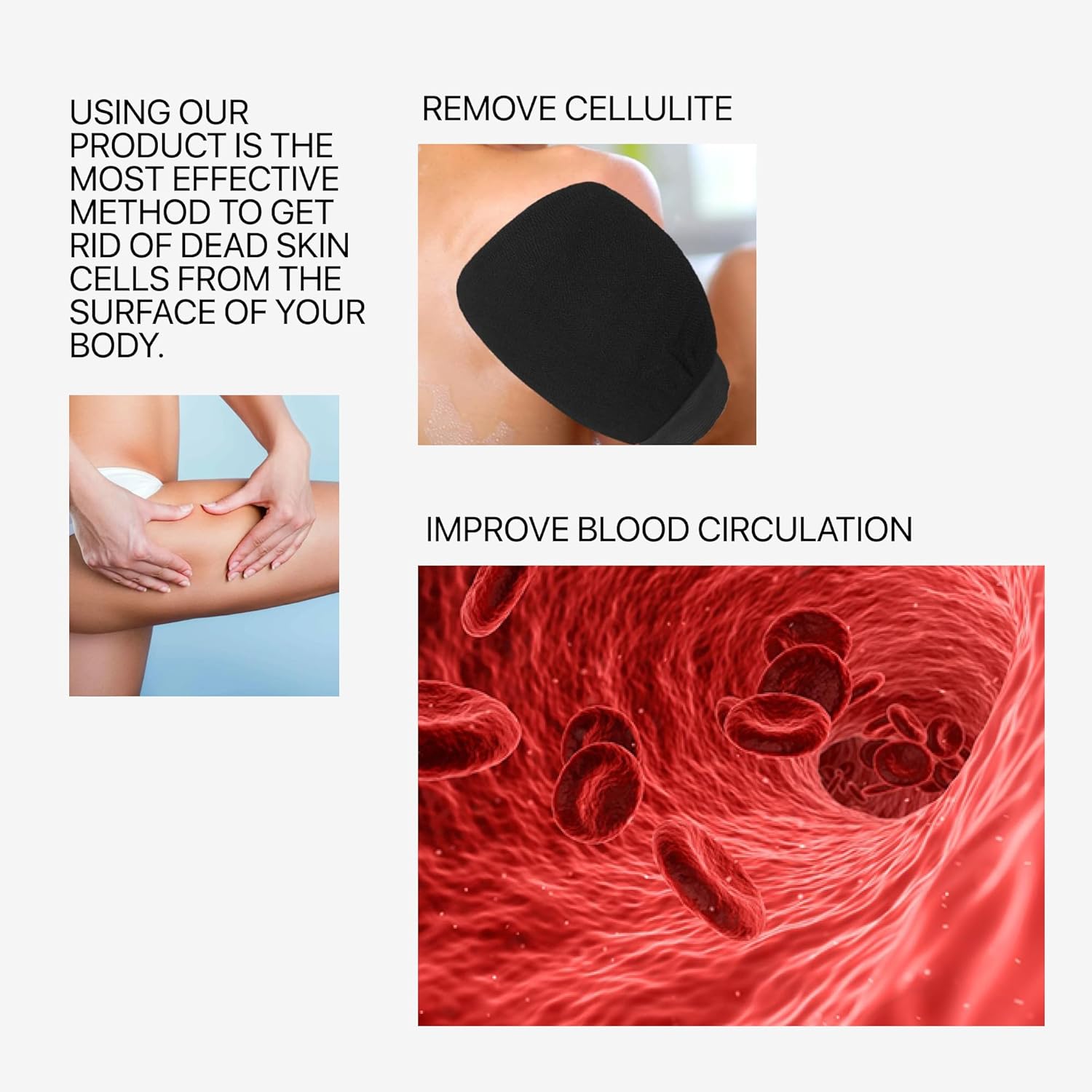 Exfoliating Mitt for Body Scrub Exfoliator Glove Revive Glow Keesa Exfoliating Glove Exfoliate Bath Korean Deep Exfoliating Gloves for Shower Dead Skin Remover Scrubber Exfoliation