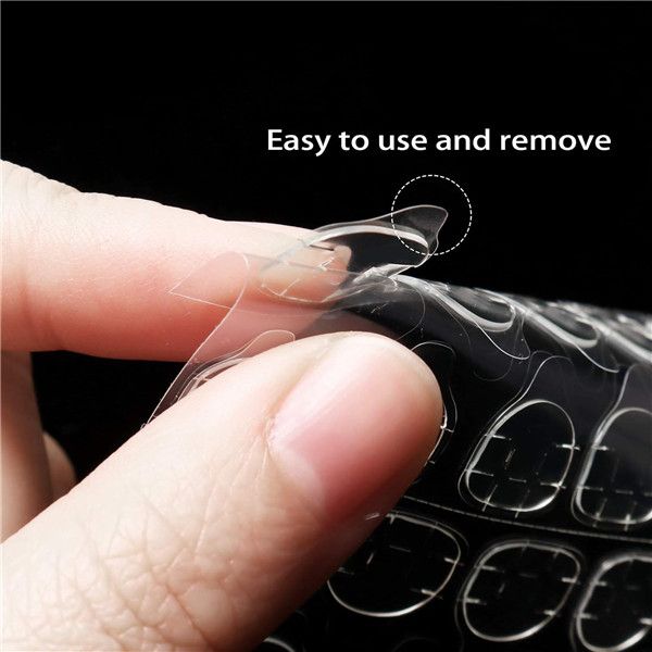 (10 Sheets/240 Counts) Adhesive Tabs Waterproof Breathable Glue Tabs Double-Sided Nail Jelly Sticker Super Sticky Fake Nail Glue Stickers Transparent Flexible for Manicure