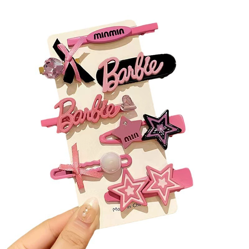 TS Y2K Hair Clips for Girls Women, Cute Hair Clips for Women Pink Silver Black Hair Accessories, Heart Bow Star Hair Clips Y2K Accessories Kawaii Hair Clips