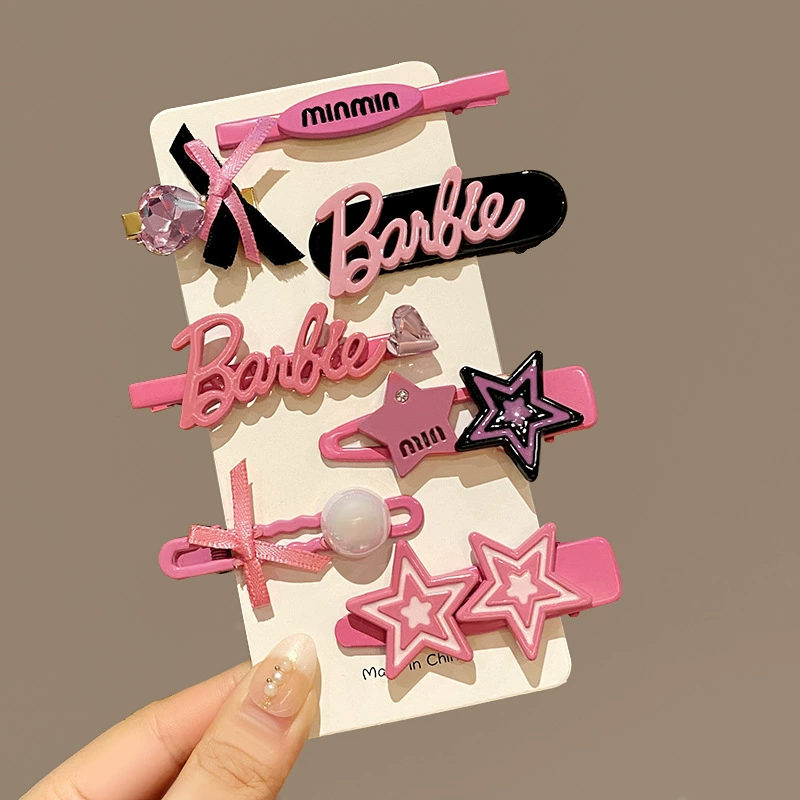 TS Y2K Hair Clips for Girls Women, Cute Hair Clips for Women Pink Silver Black Hair Accessories, Heart Bow Star Hair Clips Y2K Accessories Kawaii Hair Clips