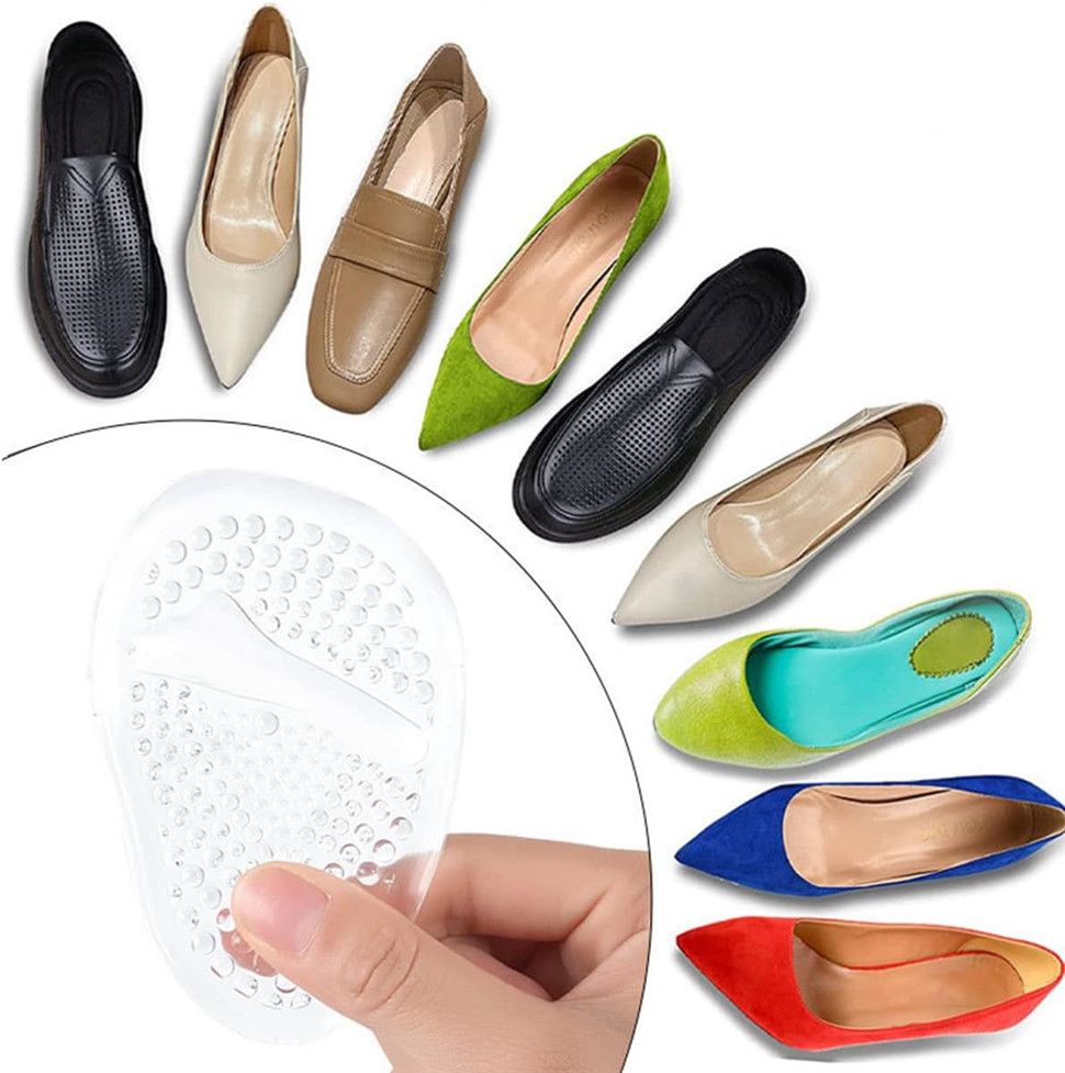 1 Pair High Heel Inserts Gel Insoles for Women, Soft Foot Pads Ball Foot Cushions for Foot Pain Relief and Comfort Shoe Inserts Feet Protectors