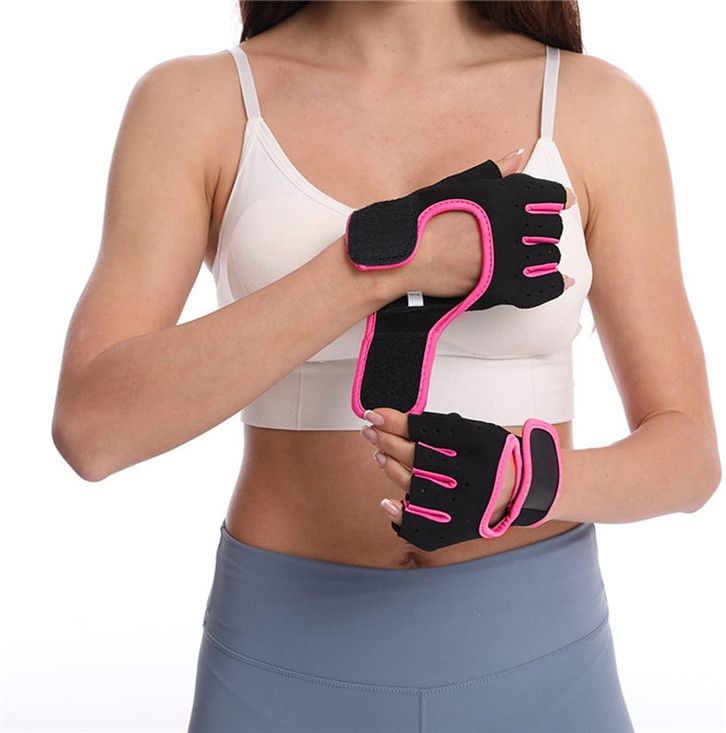 TS Outdoor Sports Gloves Fitness Anti-Slip Shock-Absorbing Breathable Half-finger Palm Gloves Fingerless Adult Exercise Gloves For Biking Skating Boating Fishing Climbing Cycling Gym Workout